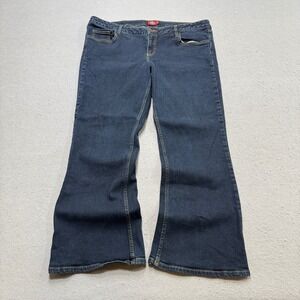 Dickies Bootcut Jeans Women's 20W Blue Dark Wash Denim Relaxed Stretch Workwear
